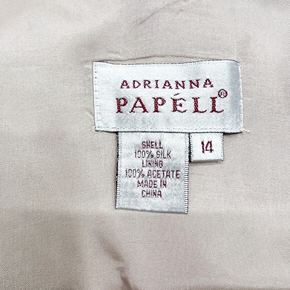 Vtg Adrianna Papell Shell Tank Tunic 100% silk sleeveless Beige Women's Medium - Picture 12 of 16